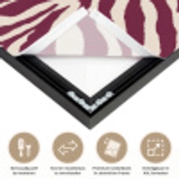 Zebra - Motief - Bordeaux - Rood Textielframe zwart klein 947 -USP_closeupNL