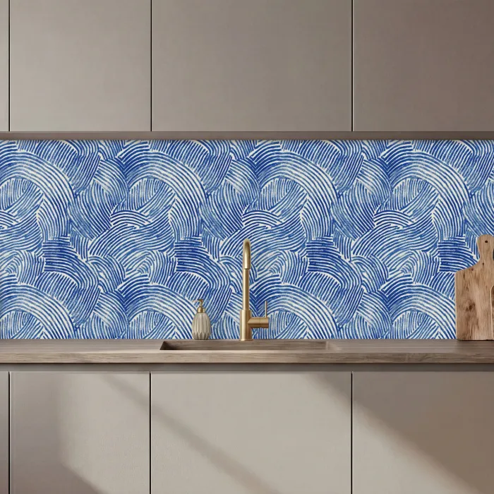 Modern - Abstract - Blauw keuken achterwand 2 middel 871 zz_3dshopping