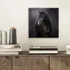 Portret - Paard - Zwart aluminium wit klein -sfeer1