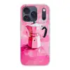 Roze - Verf - Coffee Telefoonhoesje iPhone 17 Pro klein -3d