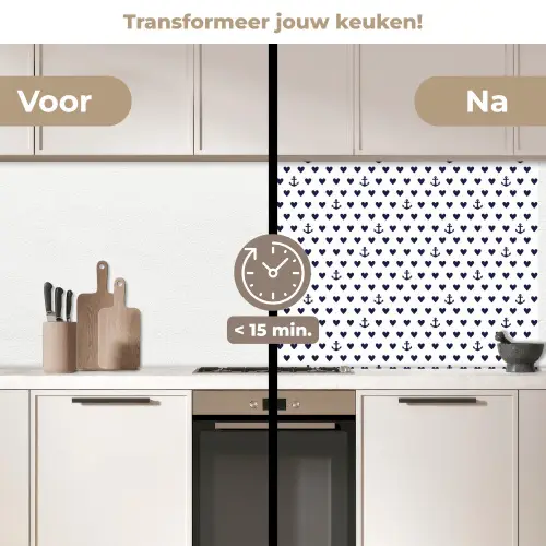 Anker - Hart - Blauw - Wit keuken achterwand 2 middel 871 -voor-na2_NL