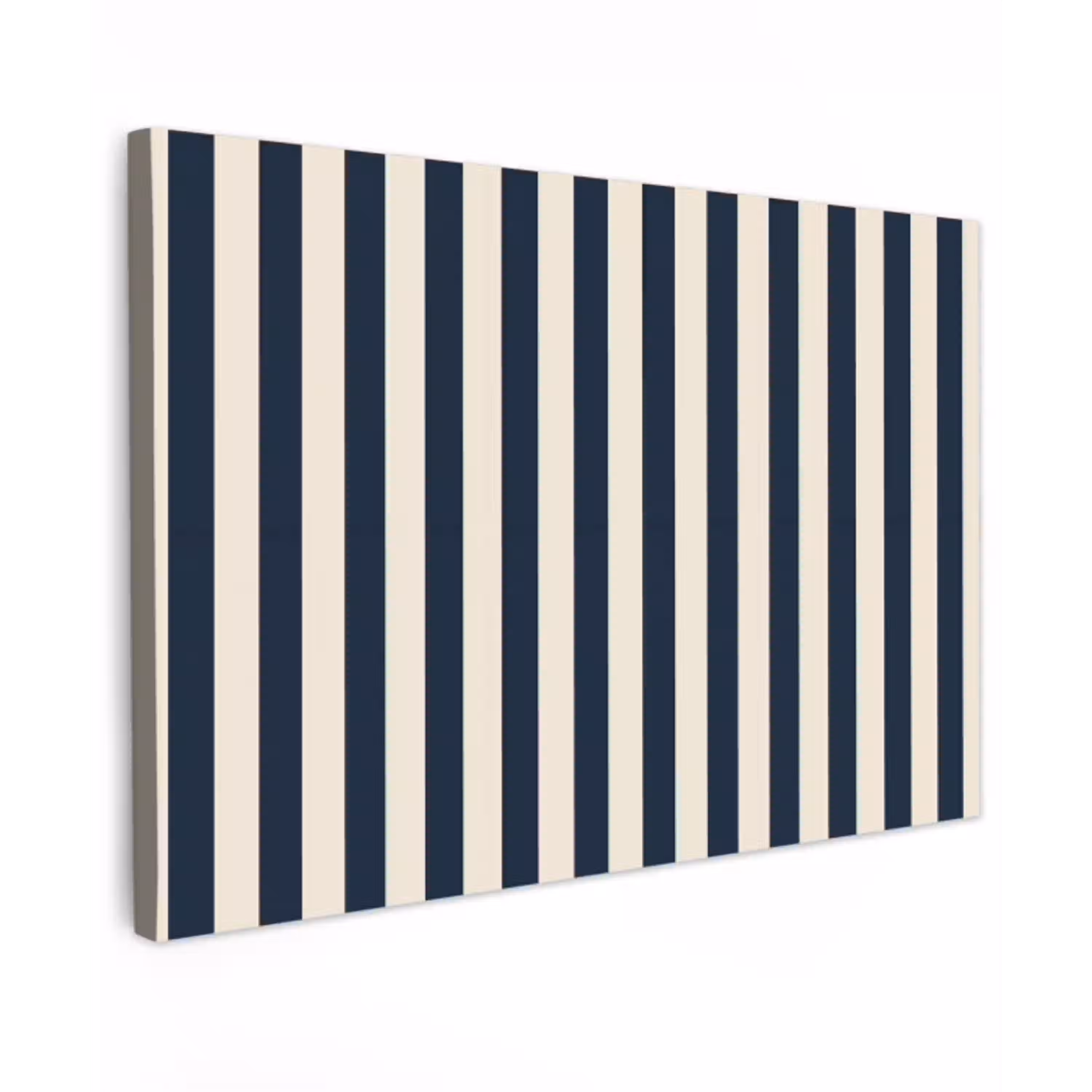 Verticale strepen - Blauw - Crème canvas 2cm klein 34 -z3d