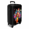 Raket in de ruimte met graffiti NBS - Handbagage koffer - Unisex middel -productfoto_3d
