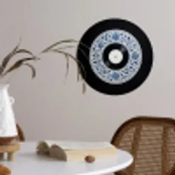 Vinyl - LP - Delfts Blauw - Muziek Wandcirkel behangsticker klein -sfeer3