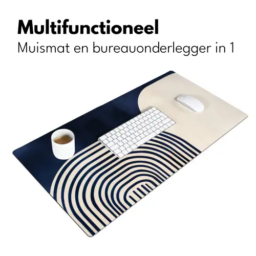 Donkerblauw - Abstract - Lijnen Muismat XXL klein -sfeer4