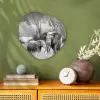 Olifant - Dieren - Natuur - Zwart wit Wandcirkel Organisch Forex 3mm klein -sfeer2