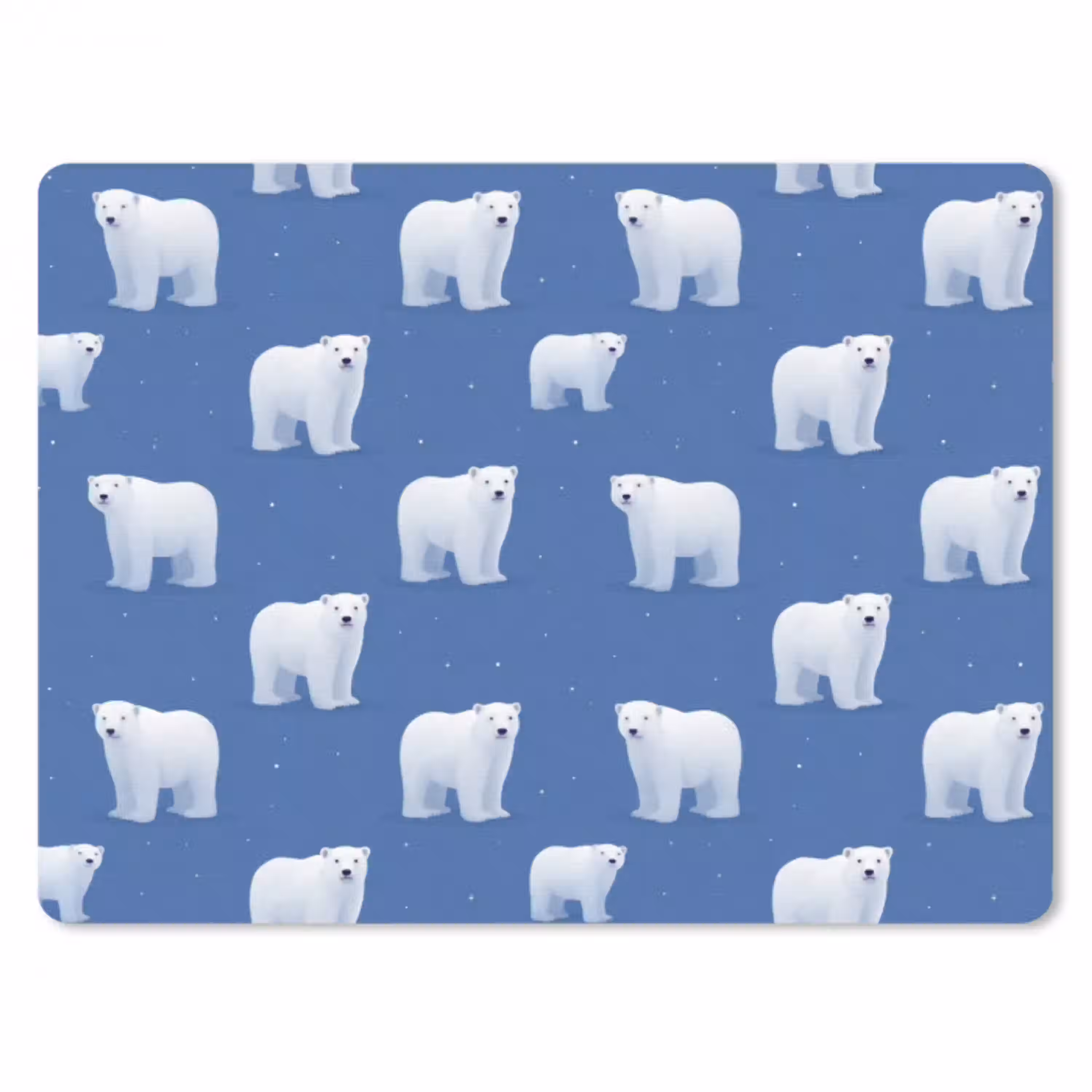 IJsbeer - Patroon - Blauw muismat rubber klein 262 -3d