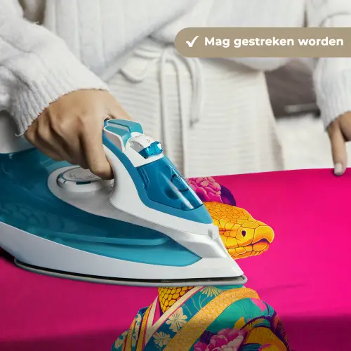 Hagedis - Bloemen - Roze - Kimono Wandkleed katoen klein -sfeer9