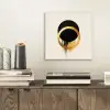 Abstract ontwerp - Zwarte cirkel - Verfvlekken aluminium wit klein -sfeer1