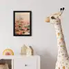 Roze landschap - Palmen - Water fotolijst zwart zonder passe partout klein -usfeer4_kinderkamer