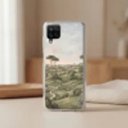 Landschap - Heuvels - Zandpad - Groen Telefoonhoesje Samsung Galaxy A12 klein -sfeer2