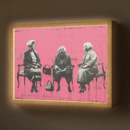 Graffiti - Roze - Street art - Vrouwen Light Box met batterij (Wandlamp) middel -z3d_website