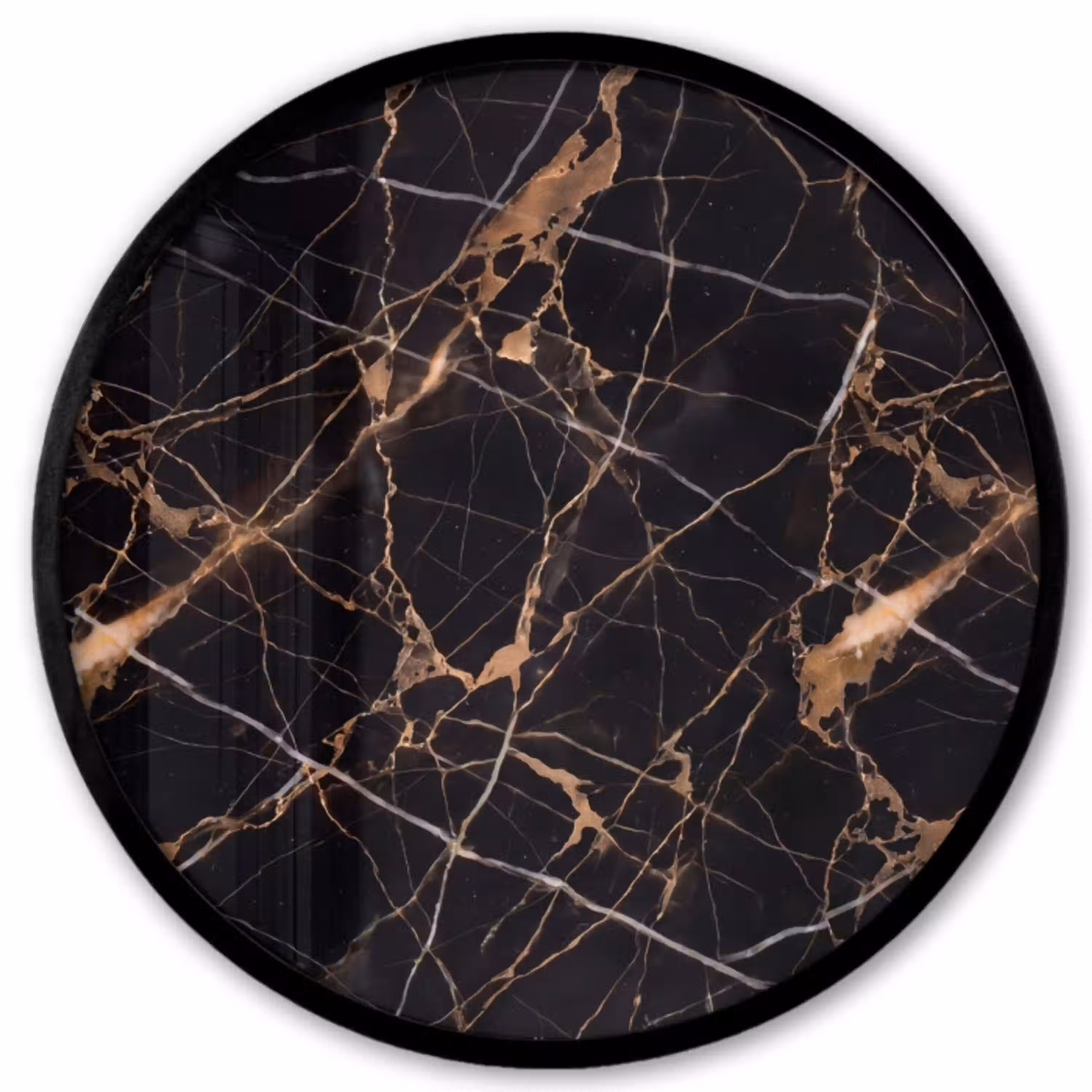Marmer - Goud - Abstract - Zwart Fotolijst rond zonder passe partout klein -3d