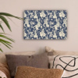 Hazen - Bladeren - Patroon - Blauw - Beige canvas 2cm klein 34 -sfeer1