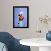 Papegaai - Koksmuts - Vogel - Leuk fotolijst zwart zonder passe partout klein -sfeer4