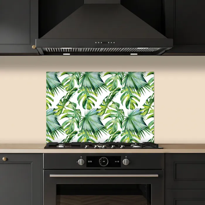 Monstera - Palmblad - Jungle - Tropisch keuken achterwand spatscherm klein -sfeer1