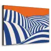Fietser - Heuvels - Strepen - Blauw Textielframe zwart klein -3d