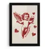 Cupido - Hartjes - Rood - Klassiek fotolijst zwart zonder passe partout klein -3d
