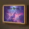 Eenhoorn - Fantasy - Kasteel - Meisje - Paars - Roze Light Box met batterij (Wandlamp kind) middel -z3d_website