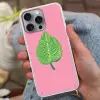 Illustratie - Blad - Minimalistisch - Groen Hoesje iPhone 16 Pro Max met koord klein -sfeer3