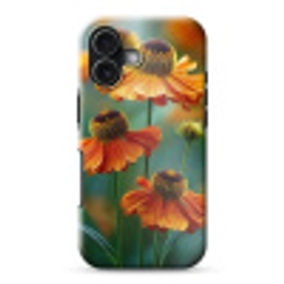 Oranje bloemen - Levendig - Wazige achtergrond Toughcase MagSafe Apple iPhone 17 klein -3d