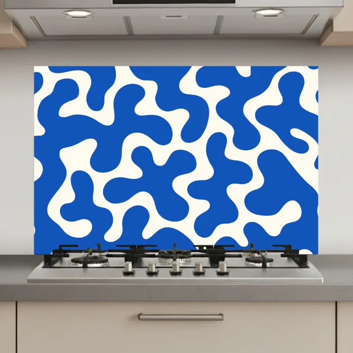 Vormen - Abstract - Blauw - Golven keuken achterwand spatscherm klein -3d_website