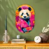 Kimono - Roze - Panda - Bloemenkroon Wandcirkel Ovaal Forex klein -sfeer2