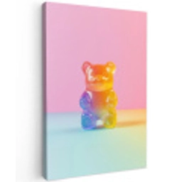 Pastel - Snoep Tuinposter op houten frame 2 cm dik middel -3d