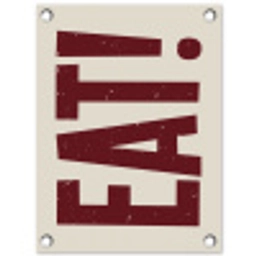 Red - Eten - Vintage - Decoratie tuinposter los doek klein -3d
