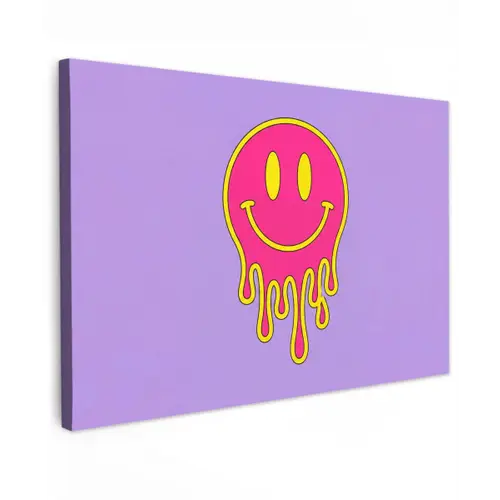 Smiley - Drip - Neon canvas 2cm klein -z3d