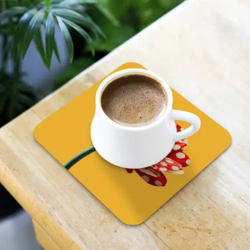 Bloem - Rood - Stippen onderzetter kurk middel -sfeer5