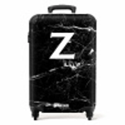 Marmer look - Letter Z - Zwart NBS - Handbagage koffer - Unisex middel -productfoto_recht