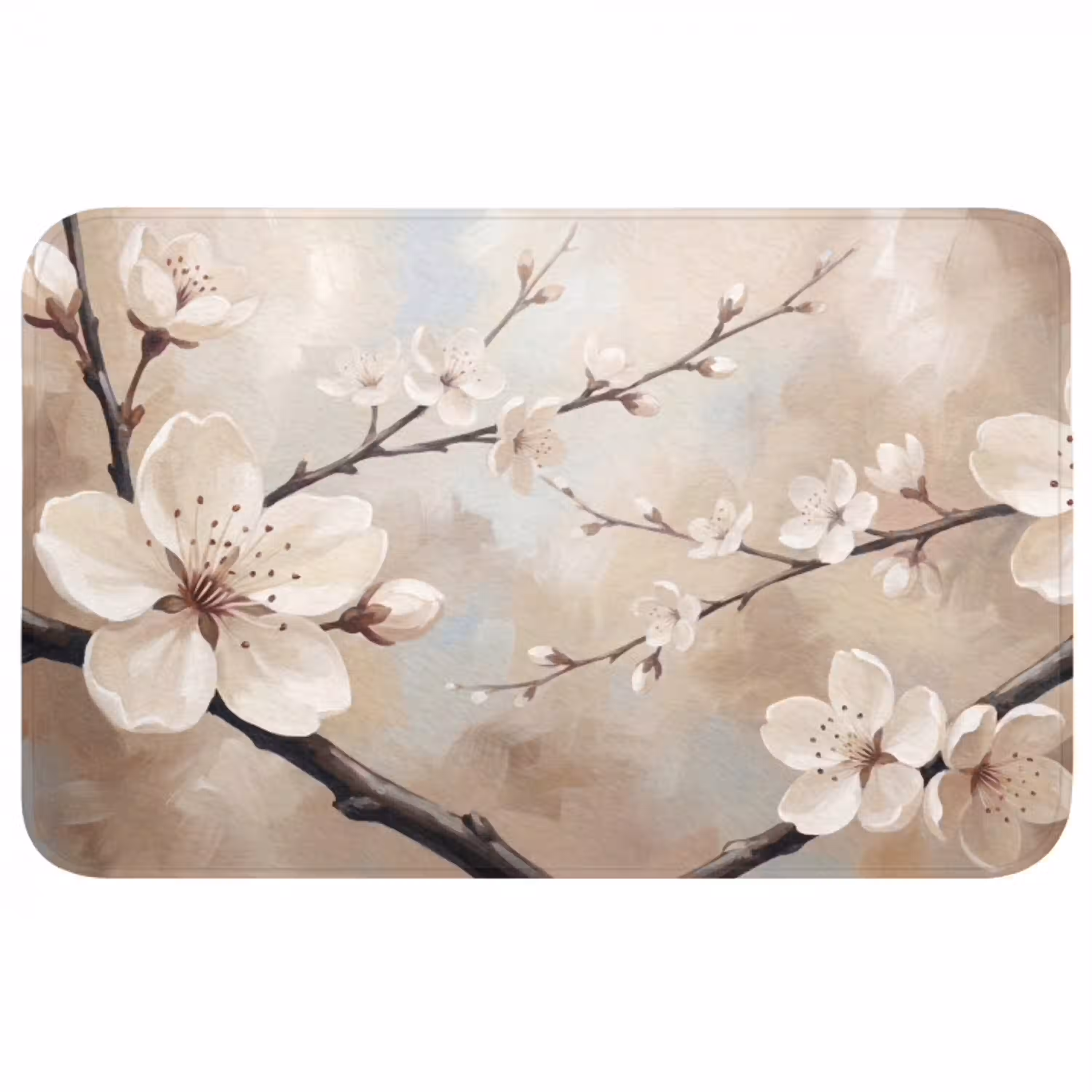 Bloesem - Takken - Schilderij - Beige - Serene Badmat middel -3d