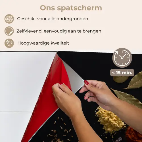 Specerijen - Kruiden - Noten - Lavendel - Zwart keuken achterwand spatscherm klein -spatscherm_NL