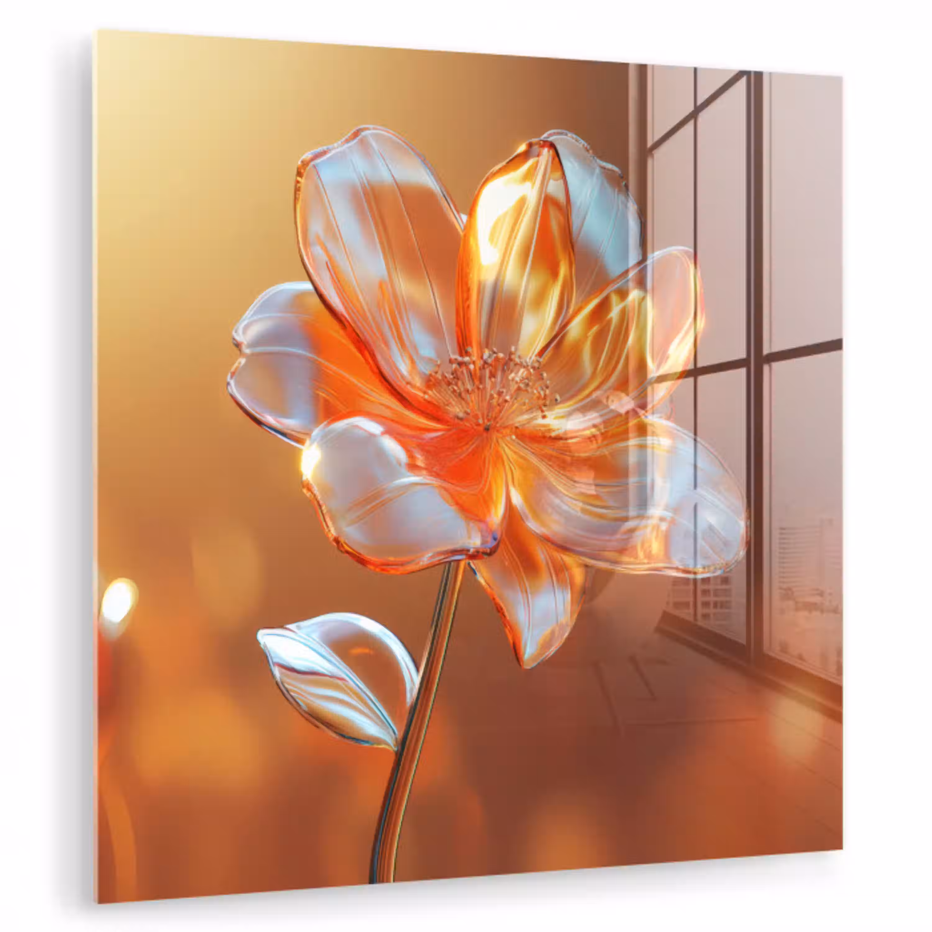 Glazen - Bloem - Zonlicht plexiglas 5mm klein -zzzproduct_nieuw