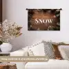 Sneeuw - Houtlook - Quote - Let it snow Wandkleed katoen klein -sfeer1