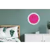 Smiley - Roze - Stippen Wandcirkel aluminium klein -slaapkamer