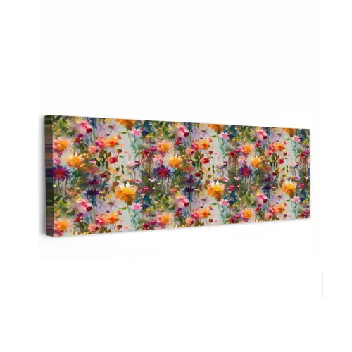 Zomers - Kleurrijk - Patroon - Bloemen canvas 2cm klein 828 -z3d