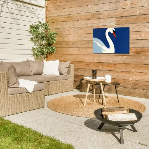 Zwaan - Wit - Snavel - Illustratie Tuinposter op houten frame 2 cm dik klein -sfeer2