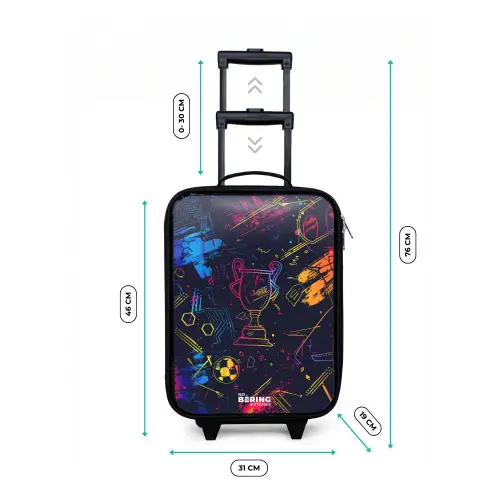 Neon sporttrofee design Kinderkoffer - Zwart klein -productfoto_formaten