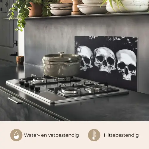 Schedels - Zwart - Contrast keuken achterwand spatscherm klein -usp_NL