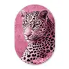 Panter - Luxe - Roze Wandcirkel Ovaal Forex klein -3d