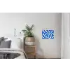 Vormen - Abstract - Blauw - Golven textielposter latten blank klein -woonkamer