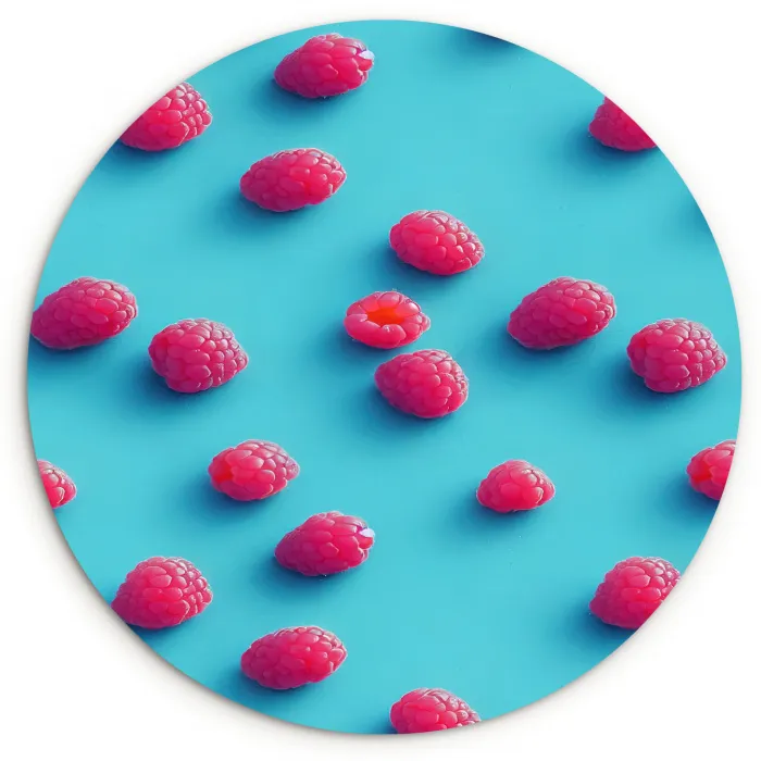 Blauw - Frambozen - Roze Wandcirkel plexiglas klein 852 -3d