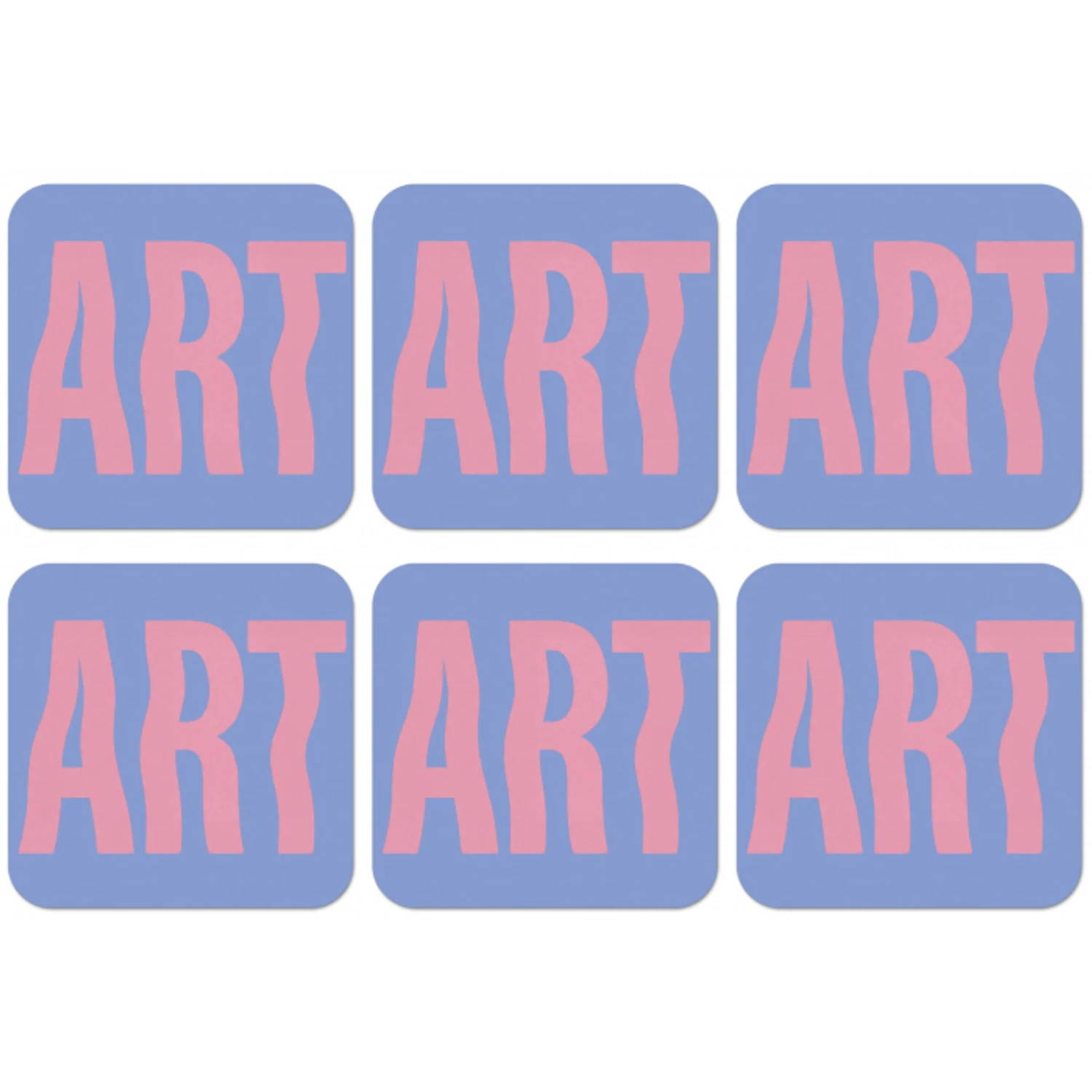 Art - Roze - Blauw onderzetter kurk middel -zkaufland3dotto