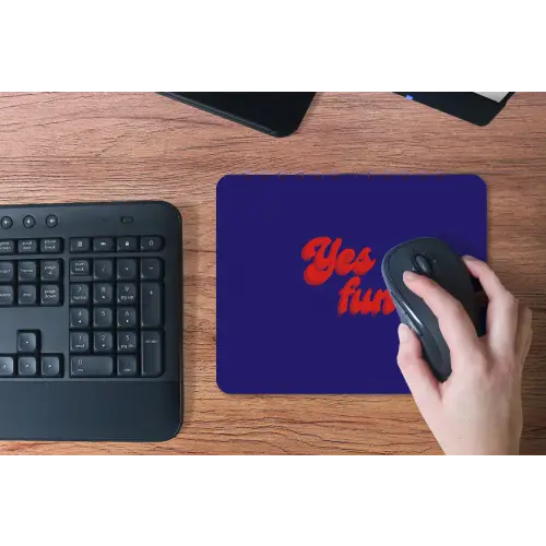 Blauw - Rood - Yes fun - 3D muismat rubber klein -toetsenbord