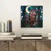 Uil - Mozaïek - Maan - Nacht aluminium wit klein -sfeer1