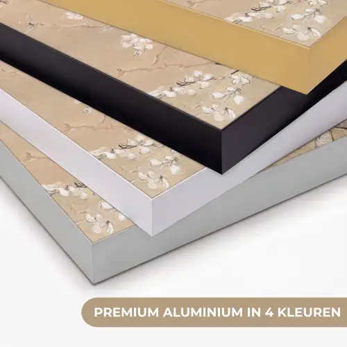 Amandelbloesem - Kunst - Van Gogh - Beige Textielframe zwart klein -USP_kleurenNL