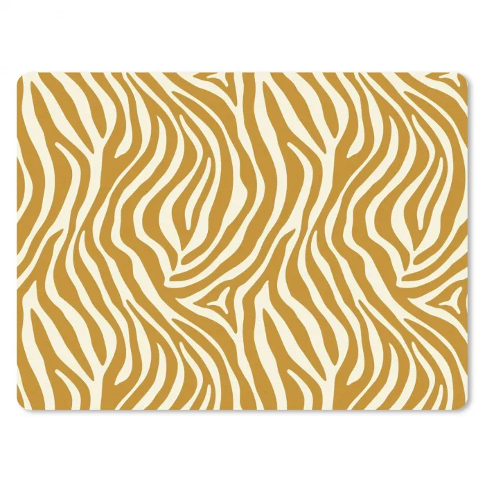Zebra - Klassiek - Oker - Geel muismat rubber klein 262 -3d