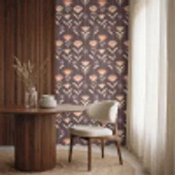 Elegant - Retro - Bruin Behang Vlies klein 1076 -sfeer1